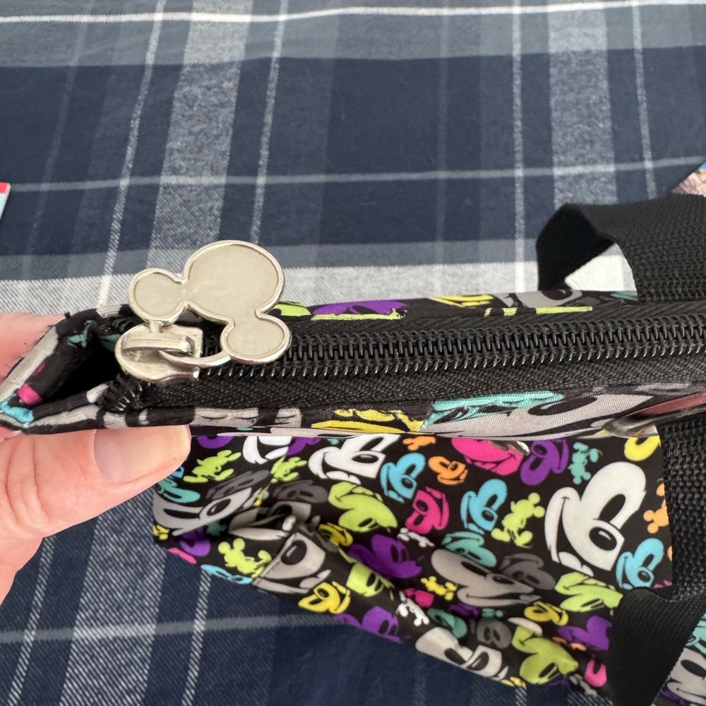 Walt Disney World Colorful Mickey Head Tote Bag Zipper Top Gently Used - Picture 12 of 12
